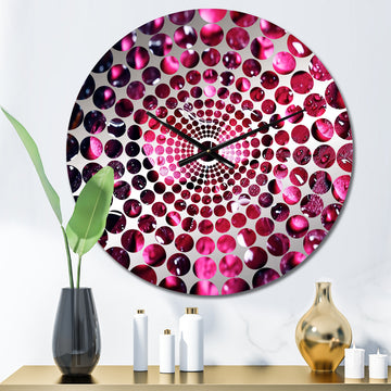 Red Rose with Raindrops VII - Floral Metal Wall Clock